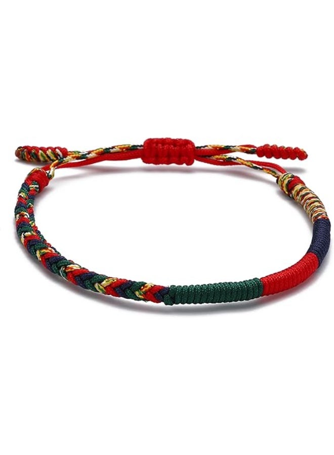 Adjustable Braided Rope Bracelet, Handmade Wristband for Men Women, Multicolor Friendship Jewelry - Image 1