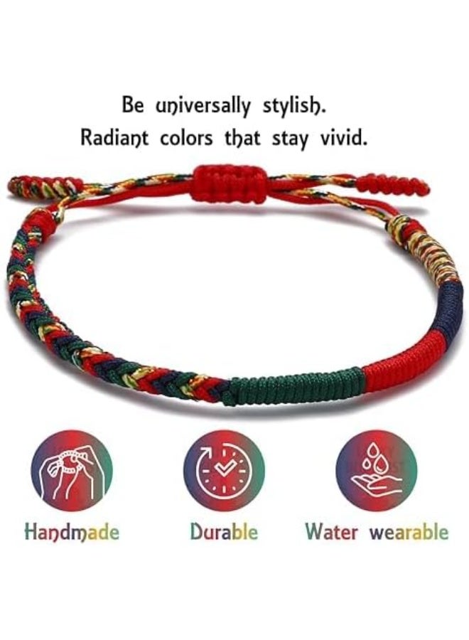 Adjustable Braided Rope Bracelet, Handmade Wristband for Men Women, Multicolor Friendship Jewelry - Image 4