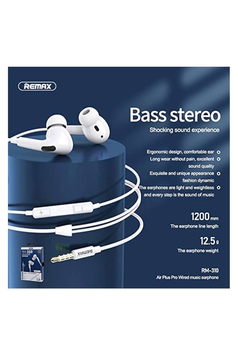 ريماكس سماعة أذن سلكية ريماكس RM-310 للمكالمات والموسيقى مع ميكروفون - Image 2