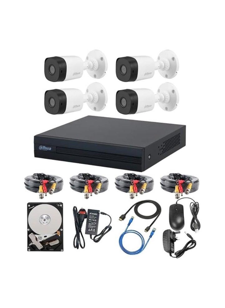 Dahua - Dahua 1080 HD outdoor surveillance camera, security system kit, 4 channels, waterproof night vision, supports viewing via phone - Image 1