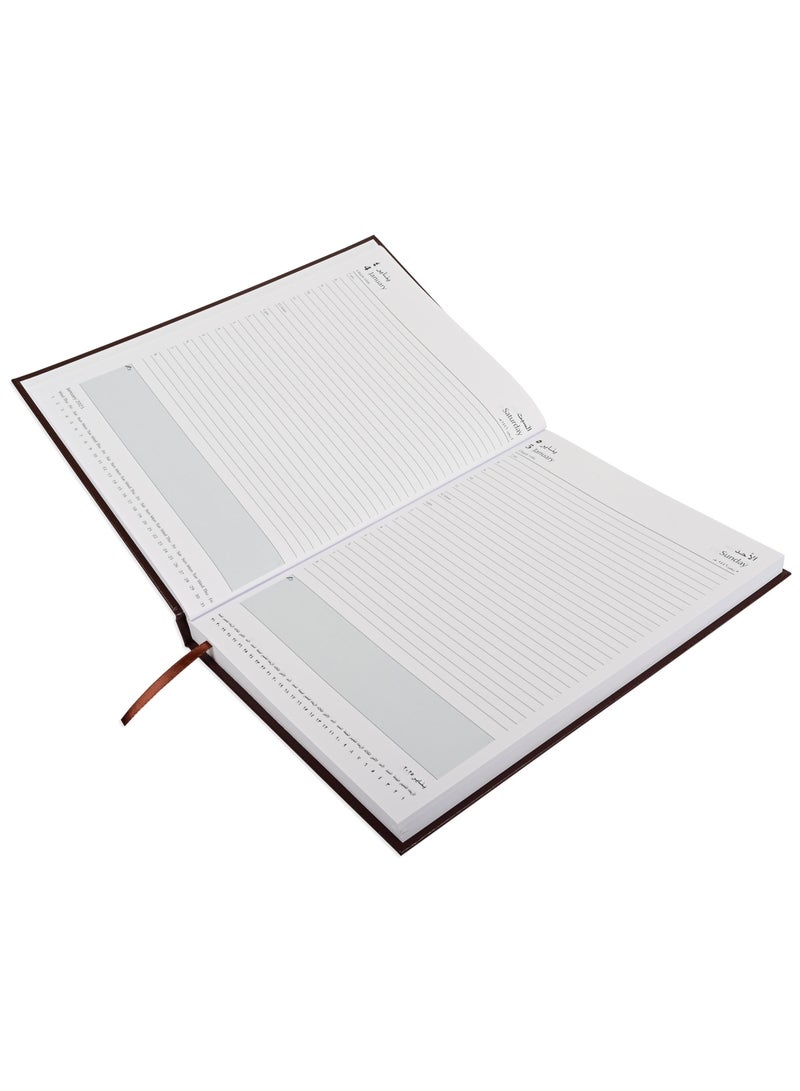 FIS FIS Diary 2025 (Arabic/English) Chocolate, A4 - FSDI41AE25CH  - Image 2