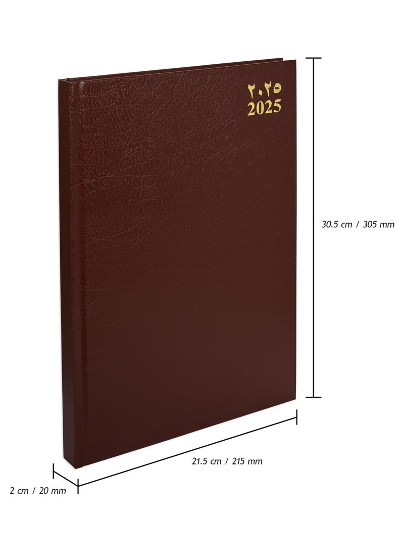 FIS FIS Diary 2025 (Arabic/English) Chocolate, A4 - FSDI41AE25CH  - Image 4