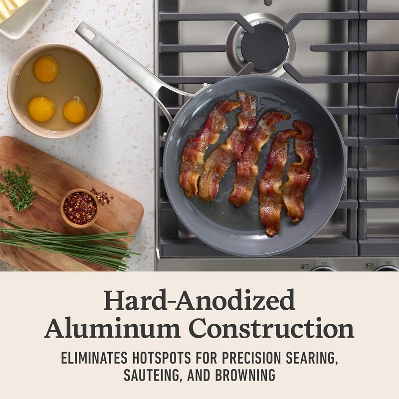 Calphalon ® Premier Ceramic Nonstick 8" and 10" Frying Pan Set, Midnight Blue - Image 3