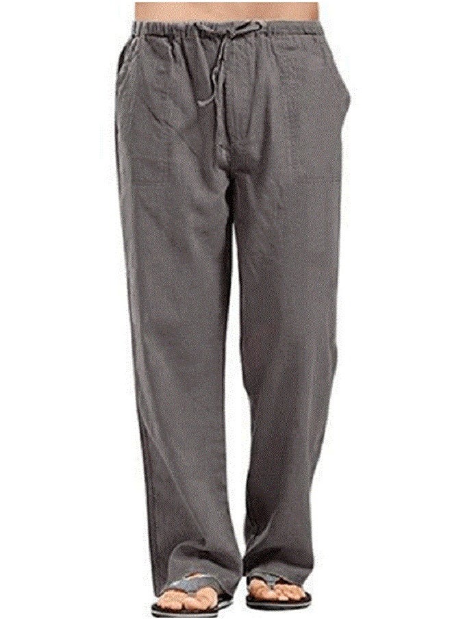 Generic Men's Large Flax Wide Leg Pant 