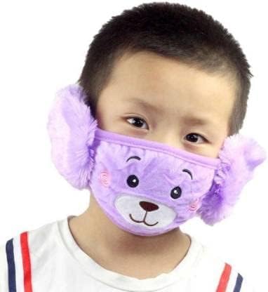 BANCROFT Reusable Mask For Kids | Kids Girl's and Boys' Warm Winter Face Mask | with Plush Ear Muffs Covers | Fluffy Cartoon Mask | k Earmuffs Rabbit Ear Autumn Winter Outdoor Wear (4 To 14 Year, 2 PCS) - Image 3