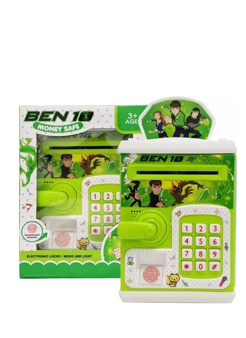 Bank safe for children with the character of Ben 10 that works with a secret electronic fingerprint to withdraw money automatically S18077