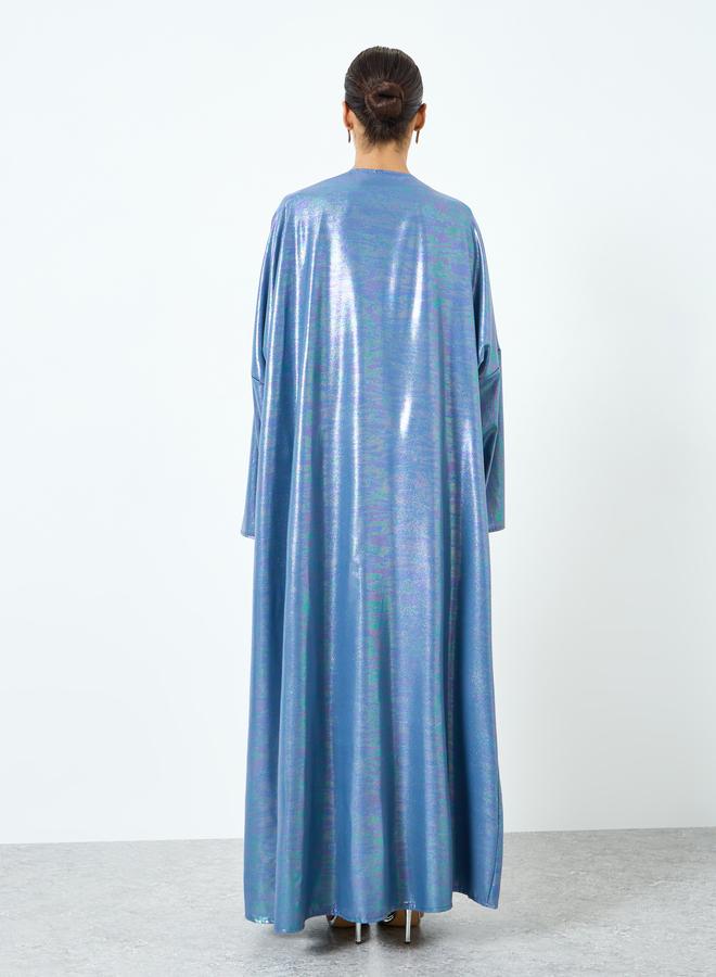 Take Two Women Blue Shimmering Long Sleeve Abaya - Image 4