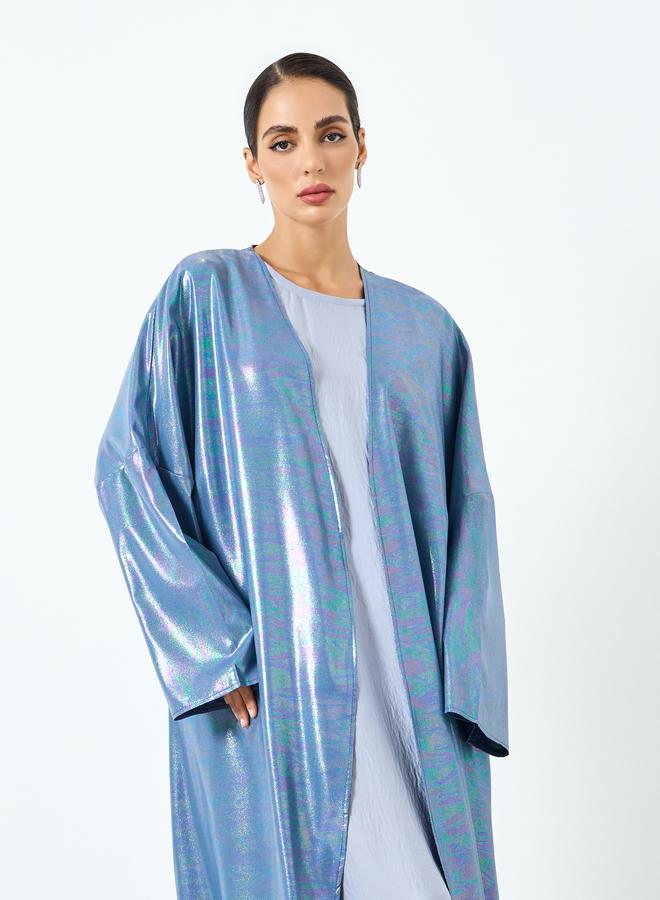 Take Two Women Blue Shimmering Long Sleeve Abaya - Image 2