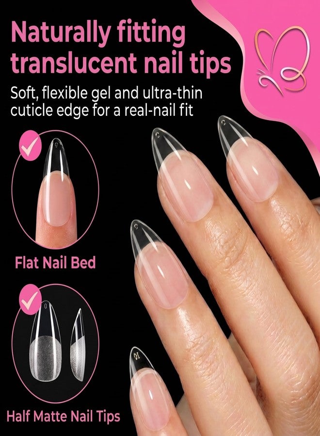 Misssix 432Pcs Medium Almond Gel Nail Tips Kit with 2 * 10g Nail Glue - Image 2