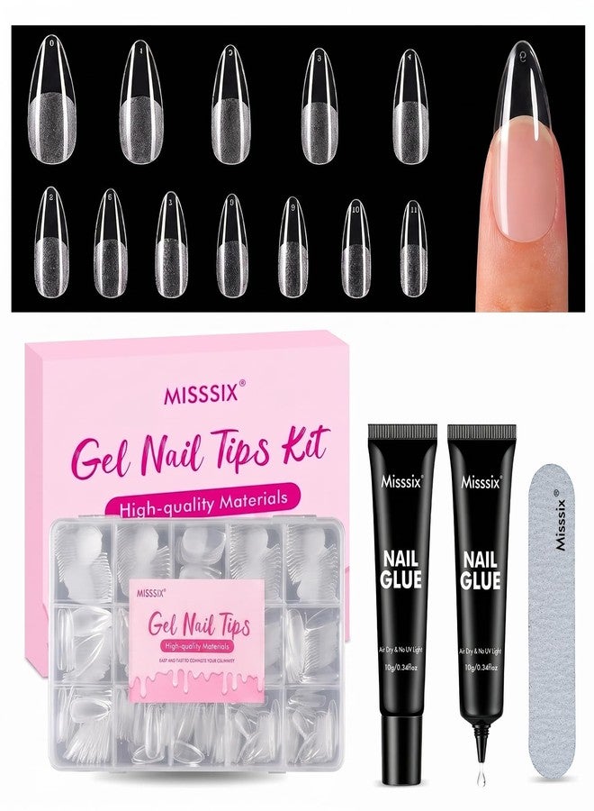 Misssix 432Pcs Medium Almond Gel Nail Tips Kit with 2 * 10g Nail Glue - Image 1