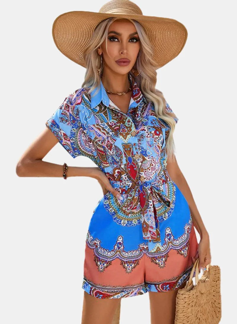 YUNIQEE Blue Printed Jumpsuit