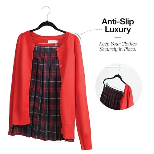Home-It 10 Pack Clothes Hangers With Clips Black Velvet Hangers Use For Skirt Hangers Clothes Hanger Pants Hangers Ultra Thin No Slip - Image 5