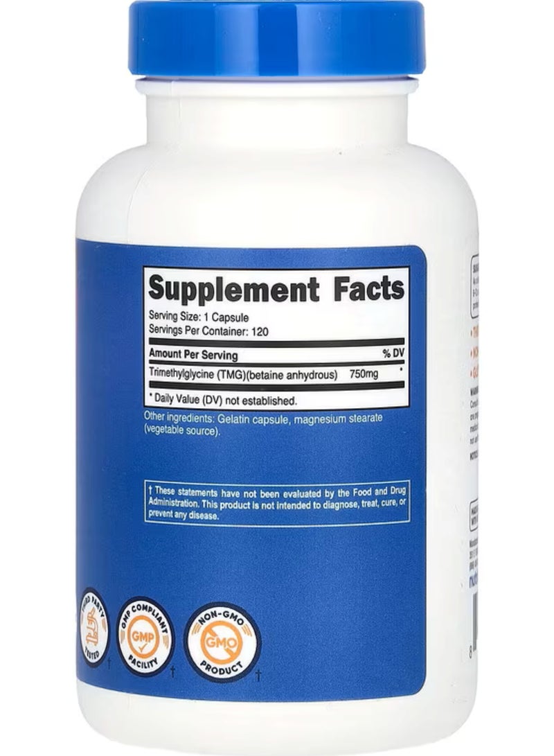 نوتريكوست‏, ثلاثي ميثيل الجليسين (TMG) ، 750 ملجم ، 120 كبسولة - Image 2