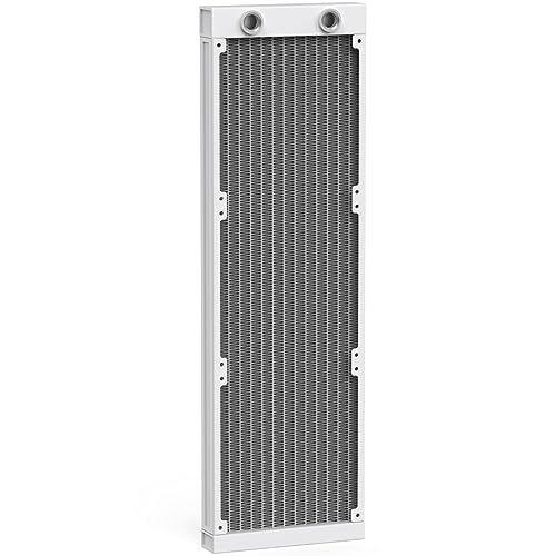 CLYXGS Water Cooling Radiator, 12 Pipe G1/4 Thread Heat Row Radiator 12 Pipe Aluminum Heat Exchanger Radiator for PC CPU Computer Water Cool System 360mm White - Image 1