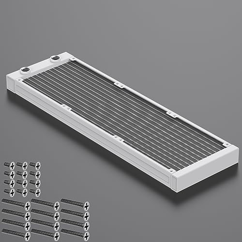 CLYXGS Water Cooling Radiator, 12 Pipe G1/4 Thread Heat Row Radiator 12 Pipe Aluminum Heat Exchanger Radiator for PC CPU Computer Water Cool System 360mm White - Image 5