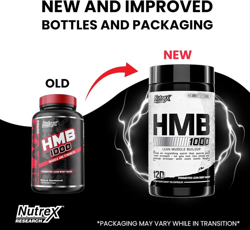 Nutrex Research نوتريكس ريسيرش HMB 1000 ملغ يدعم استعادة العضلات يقلل من تلف العضلات الهيكلية يزيد من القوة يمنع فقدان العضلات 120 كبسولة - Image 2