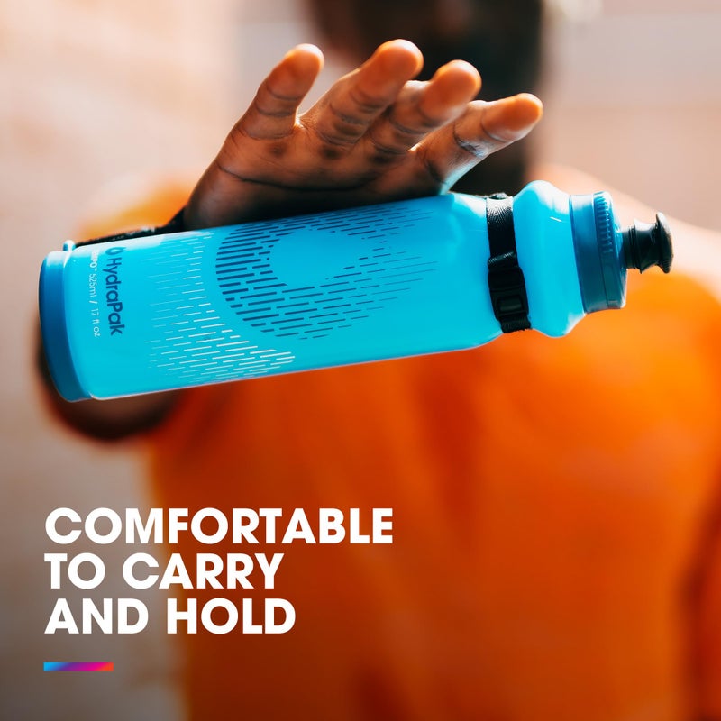 Hydrapak HydraPak Tempo Pro 525ml - Handheld Running Squeeze Bottle for Training and Race Day Hydration with Removable Strap (525ml/17oz) - White  - Image 3