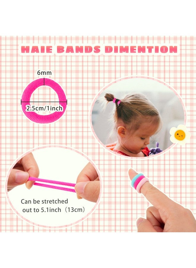 TaShow 360 Pcs Baby Hair Ties, 24 Colors Cotton Toddler Hair Ties with Organizer Box, 1 Inch Seamless Baby Hair Bands for Toddler Girls, Soft Elastic Ponytail Holders with 5 Hair Loop Styling Tools - Image 4