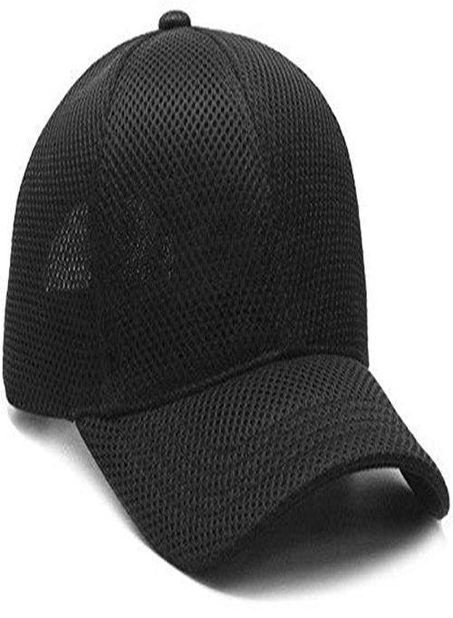V3E Boy's Net Baseball Cap with Adjustable Strip (Black) - Image 2