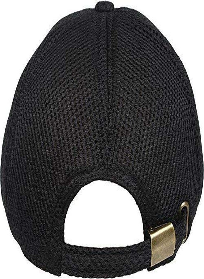 V3E Boy's Net Baseball Cap with Adjustable Strip (Black) - Image 3