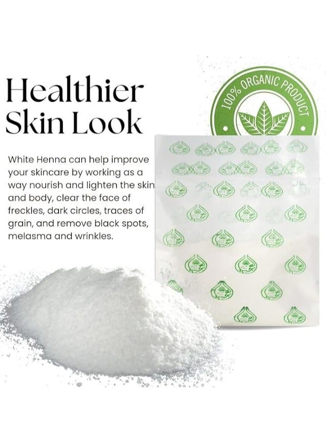 OGAILI White Henna Face Mask Powder - Illuminate Your Skin with Radiance-Boosting Herbal Blend for a Glowing and Even Complexion - 100g - Image 3