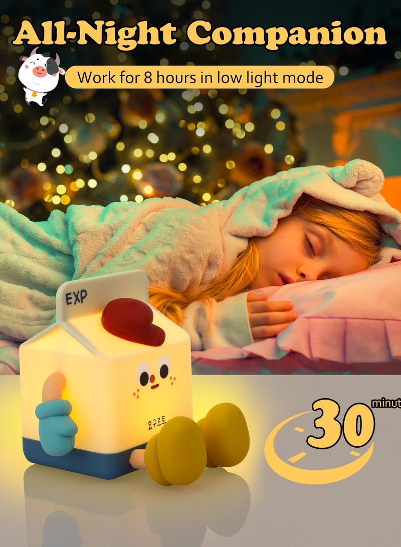 Excefore Night Light for Kids, Milk Carton Night Lights with USB Rechargeable, Cute Birthday Gifts, Kawaii Room Decor LED Lights, Nursery Night Lamp for Baby . - Image 4