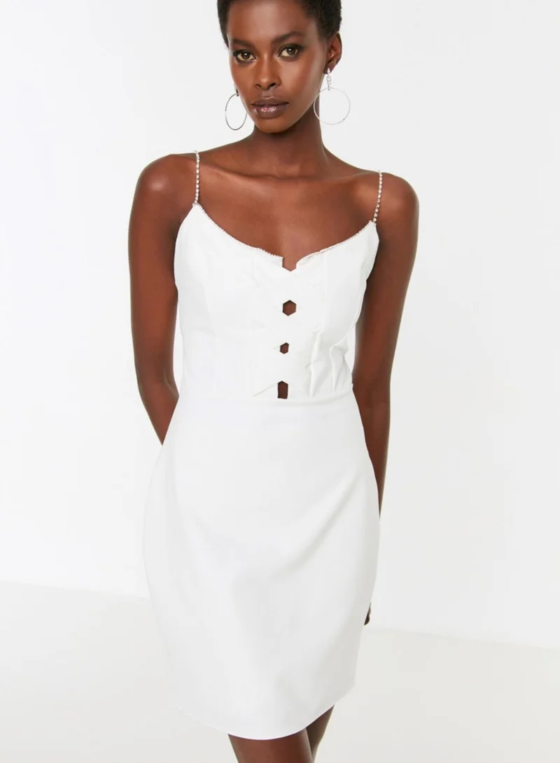 trendyol Strappy Button Detail Dress