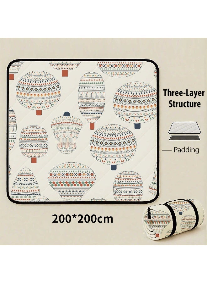 Extra Large  Waterproof Ultrasonic Picnic Blanket, Thick Outdoor Camping Mat, Seat Cushion, Beach Mat, Portable Ground Mat