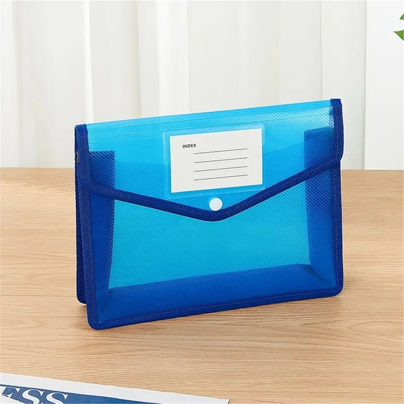 5 Pack FC Plastic Portfolio Folder, Legal Size PU Envelope, Expandable Snap Closure Accordion File Bag, Large Waterproof Document Organizer (Blue) - Image 2