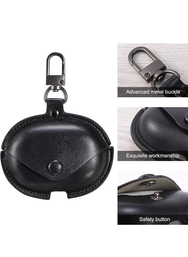 For Huawei Freebuds 4i/5i/6i PU Leather Earphone Case Headset Protector Cover with Keychain Black - Image 2