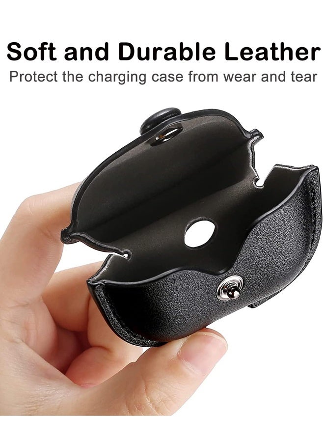 For Huawei Freebuds 4i/5i/6i PU Leather Earphone Case Headset Protector Cover with Keychain Black - Image 3