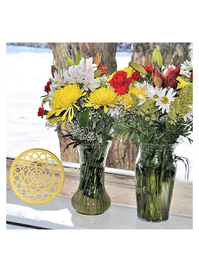 Excefore Metal Flower Arranger Lids, 2 Pieces Stainless Steel Flower Frog Insert Wire Grids 12cm / 4.7in Round Floral Canning Lid Jar Vase Organizer for Plant Straw Fixation Flower Arrangements Supplies - Image 4