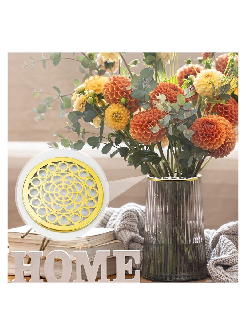 Excefore Metal Flower Arranger Lids, 2 Pieces Stainless Steel Flower Frog Insert Wire Grids 12cm / 4.7in Round Floral Canning Lid Jar Vase Organizer for Plant Straw Fixation Flower Arrangements Supplies - Image 2