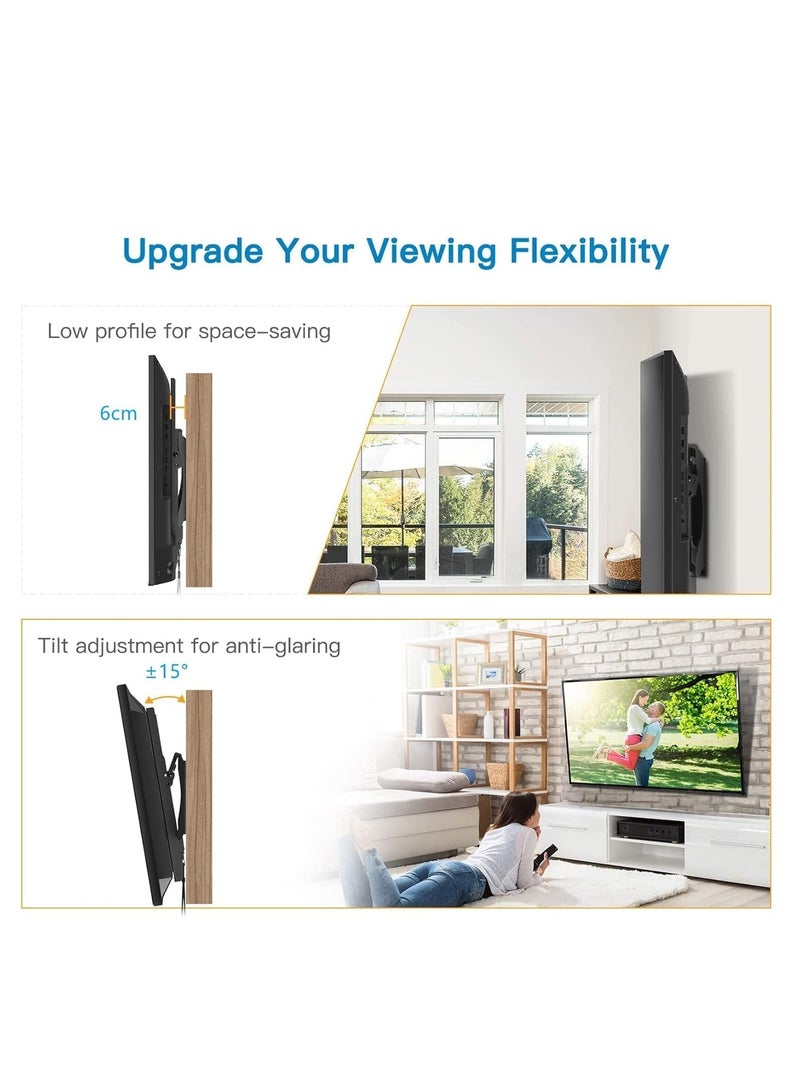 26" - 75" Fixed TV Wall Mount Bracket, Universal Tilt TV Heavy Duty Wall Mount Adjustable TV Stand for LED LCD OLED Plasma TV with Strong 50kg Weight Capacity VESA up to 700 x 400 - Image 5