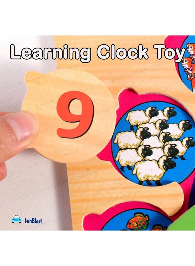 FunBlast Wooden Clock Puzzle Toy - Teaching Jigsaw Puzzle Learning Clock Toys for 3+ Years Old Boys,Girls (Multicolor) - Image 4