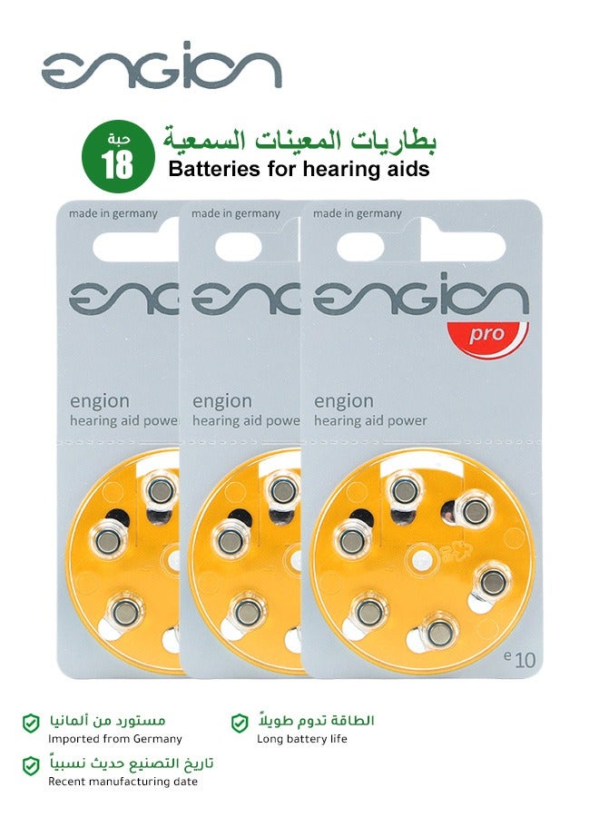 engion 18 Pieces 1.45V Original High Level Hearing Aid Batteries P10 - Image 1