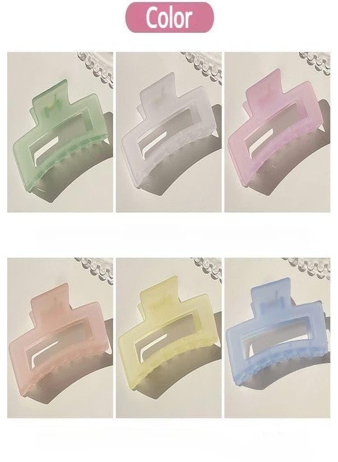 Ublic Hair Clips For Women's | Hair Clutchers For Girl's | Transparent Rectangular Claws | Suitable In Various Occasions | Elegant Matte Finish Non Slip Hair Clips | Pack Of 6 - Image 4