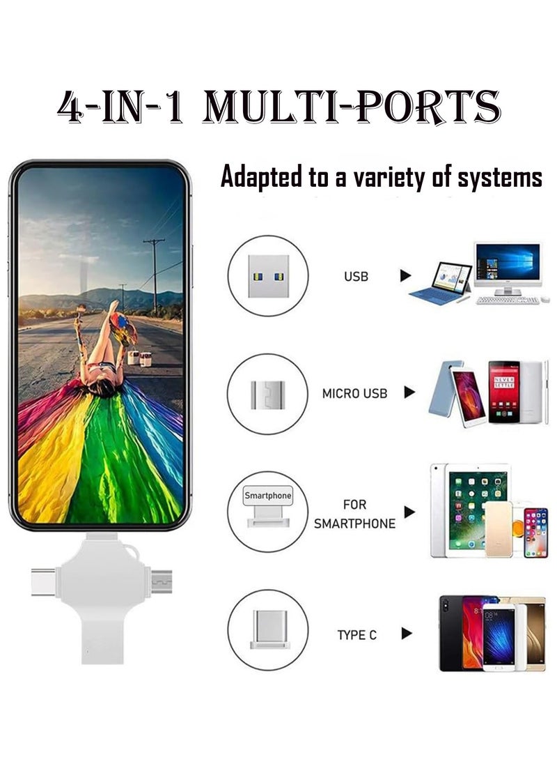 POWER LIFE USB 3.0 Flash Drive 128 GB 4-in-1  Multi-conversion Interface Memory Stick with USB/Type C/Micro USB and Lightning Ports for iPhone/ipad/iPod/Computer/iOS and Android/PC  - Image 2