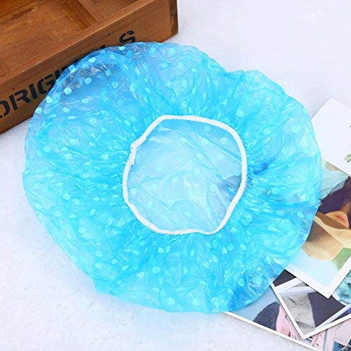 CONNECTWIDE CONNECTWIDE Polka Dot Fancy Shower Caps Waterproof ABS Bath Cap Bathing Hair Cap Salon Hat for Kids Adults Lady Salon Spa with Elastic Band One Size Fits All Assorted Set of 9  - Image 2