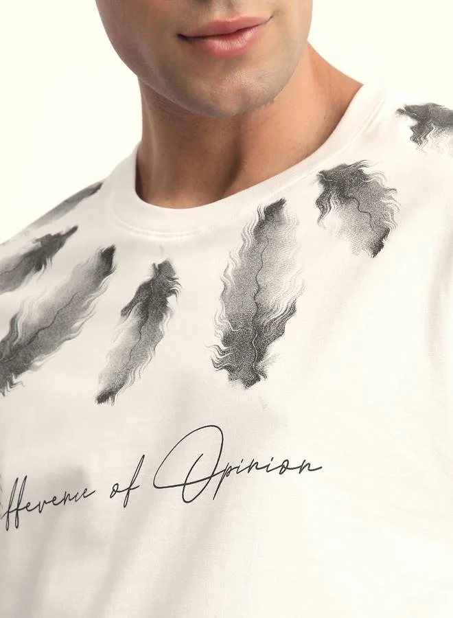 Difference of Opinion Men Oversized Crew Neck Printed T-Shirt