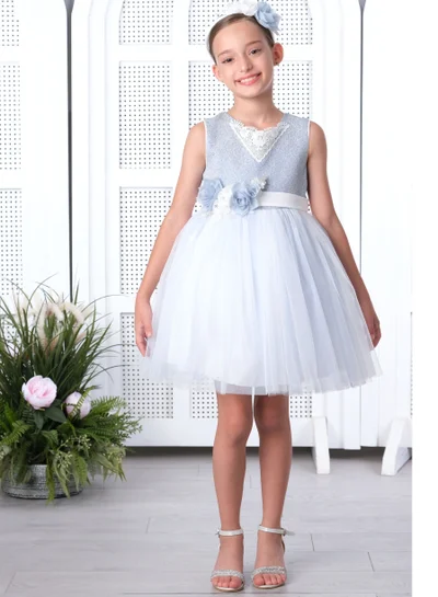 VIA BAMBINO Floral Tulle Dress