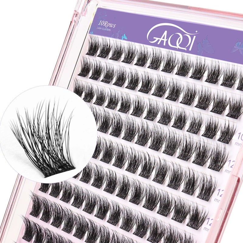 GAQQI Lash Clusters, Cluster Eyelash Extensions 120 Cluster Lashes, Volume Eyelash Clusters 10-14mm, Multilayered 3D Individual Lashes, Soft and Thin Band (3D-GQ01) - Image 1