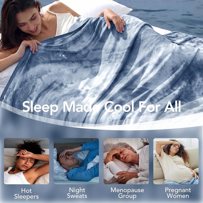 Topcee Cooling Blanket 80''x88'' for Hot Sleepers, Arc-Chill Q-Max>0.35 Double Sided Cold Blankets for Night Sweats, Cool Soft Lightweight Summer Blanket for Sofa Bed Couch, Gifts for Women Queen - Image 4