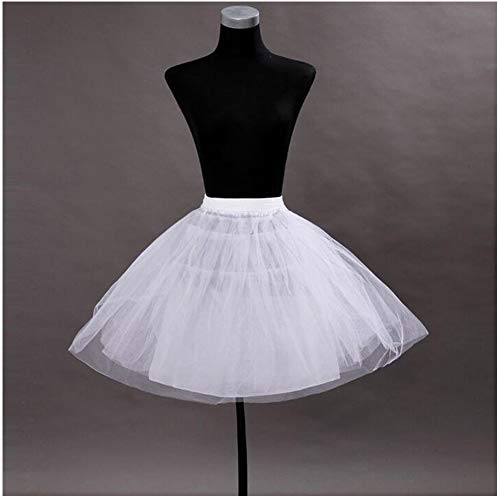 Kumeng Girl’s Hoopless Petticoat Crinoline with 3 Layers, Wedding Flower Girl Slip Underskirt for Kids (White) - Image 3