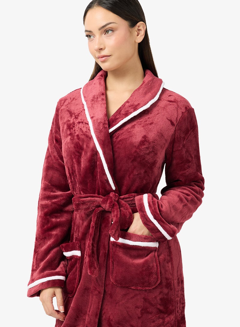 جينجر روب مخملي بحواف متباينة - Image 3