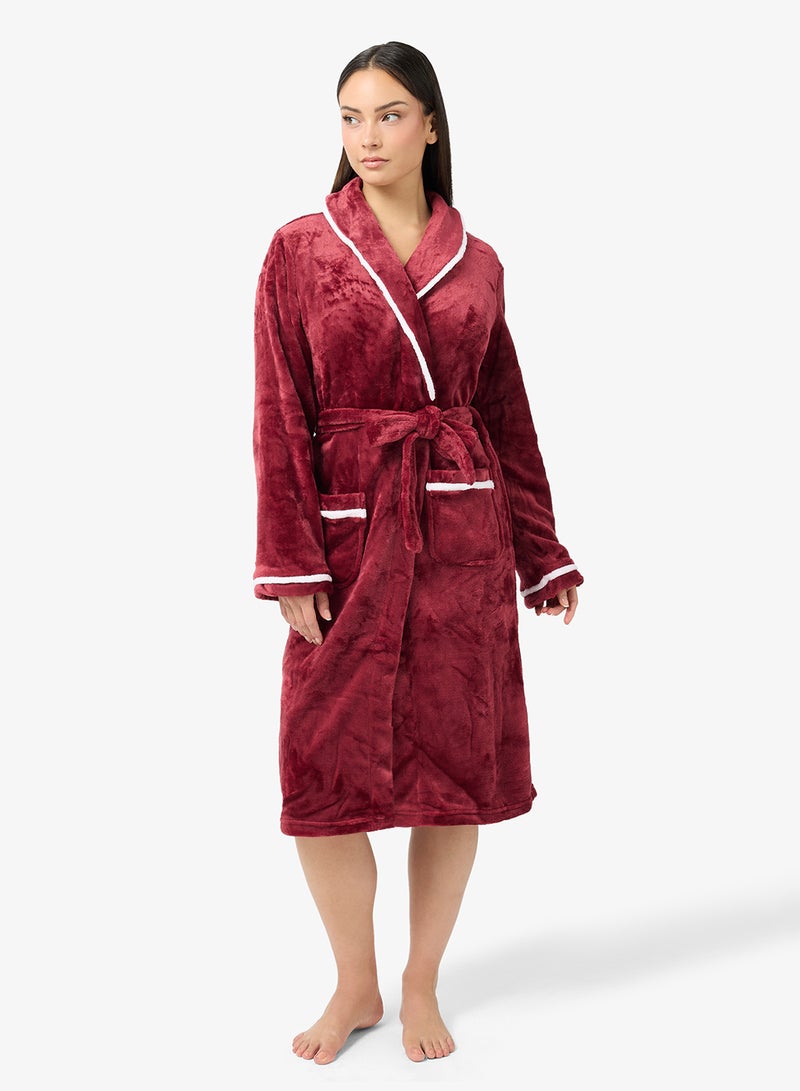 جينجر روب مخملي بحواف متباينة - Image 1