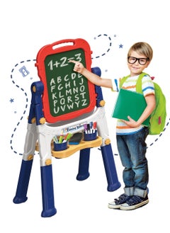 Cordova Double-Sided Magnetic Dry Erase and Chalk Board with Adjustable Stand for Toddlers  - Image 1