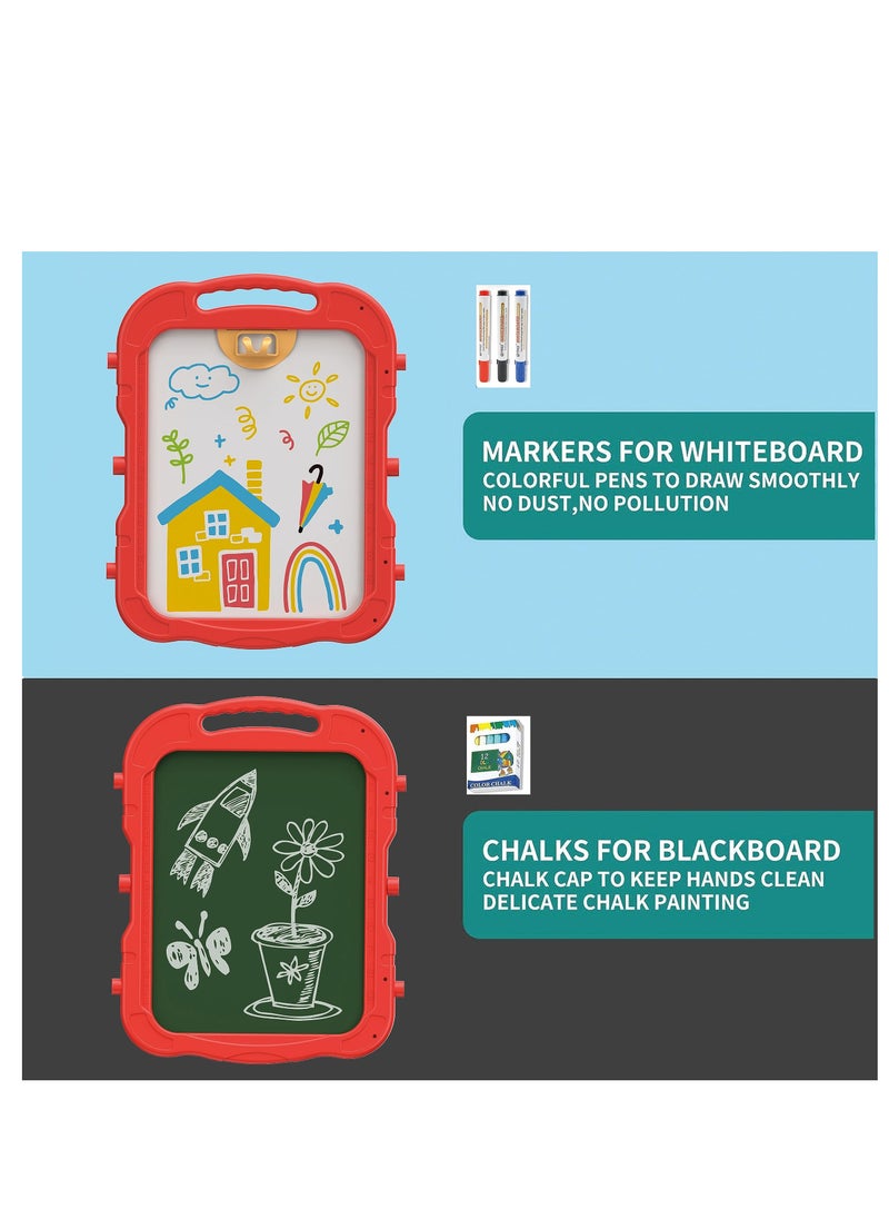 Cordova Double-Sided Magnetic Dry Erase and Chalk Board with Adjustable Stand for Toddlers  - Image 5