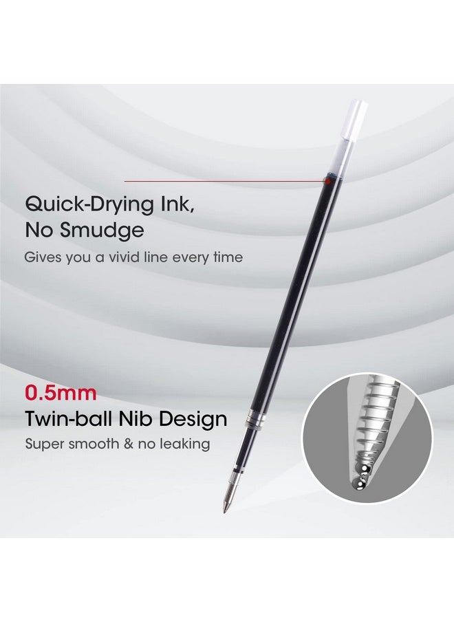 WRITECH Liquid Gel Pen Refills: Fine Point 0.5Mm Black Ink Twin-Ball Nib Refill Multi-Compatible With Retractable Click Pens Quick Dry Smooth No Smear Smudge For Writing Sketching & Taking Notes 8Ct  - Image 2