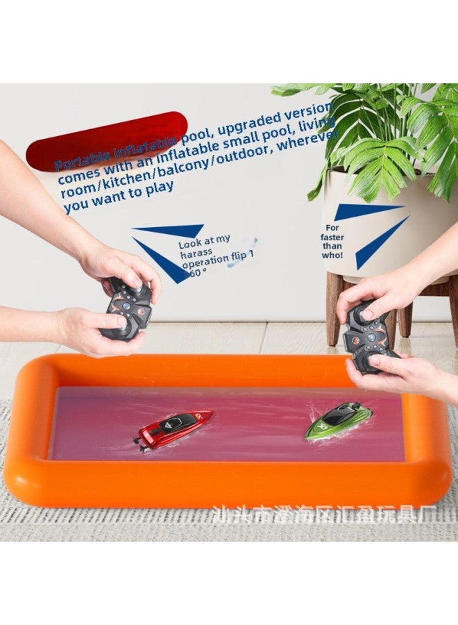 قارب التحكم عن بعد 2.4 جرام كهربائي عالي السرعة مقاوم للماء يخت بوي هدية للأطفال ألعاب التحكم عن بعد بالجملة-اللون: أخضر】 - Image 4